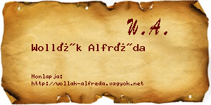 Wollák Alfréda névjegykártya